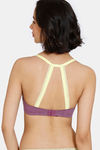 Zivame Happy Basics Padded Non-Wired 3/4th Coverage T-Shirt Bra - Purple Passion — thumbnail 2